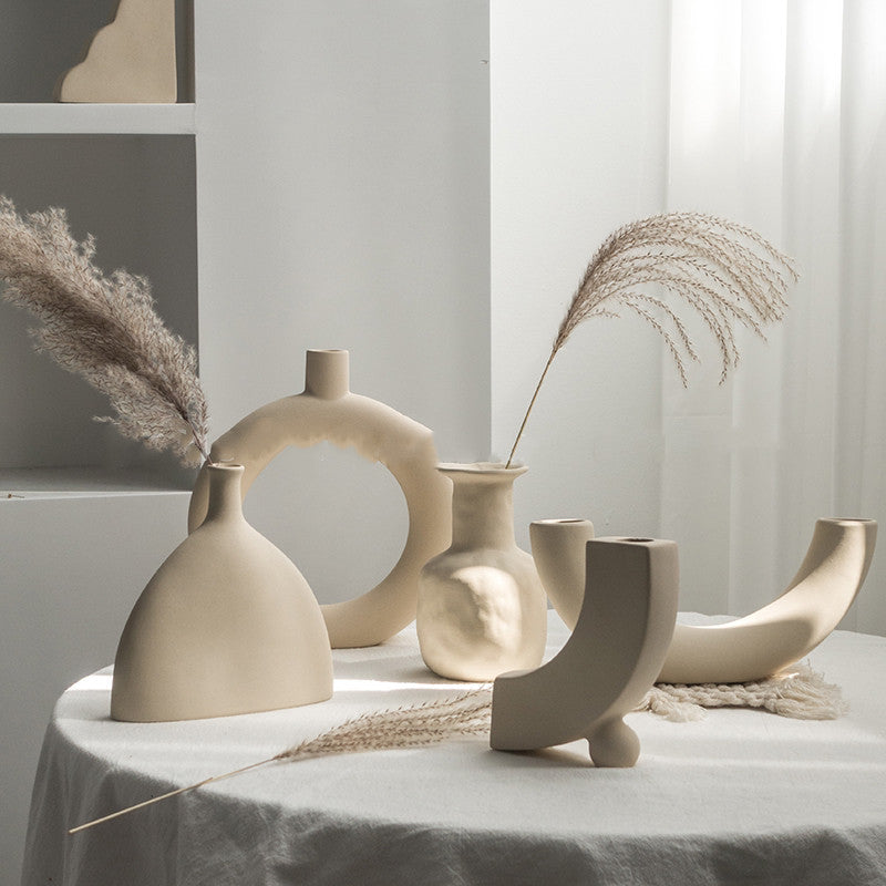 Ceramic Dry Flower Arrangement Home Display Art Vases